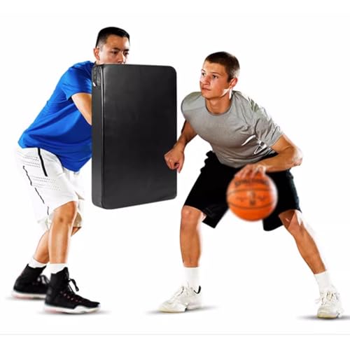 Professional Basketball Training Equipment Blocking Pads, with 3 Handles Black Punching Drills Mat for Martial Arts/Taekwon/Kung Fu, Football Chest Blocker Pad - size: 11.8x19.7x3.9"
