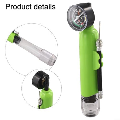 Portable Hand Pump for Sports Balls with Pressure Gauge, Air Pump for Basketball Football Volleyball, Wear-Resistant ABS Inflator(green)