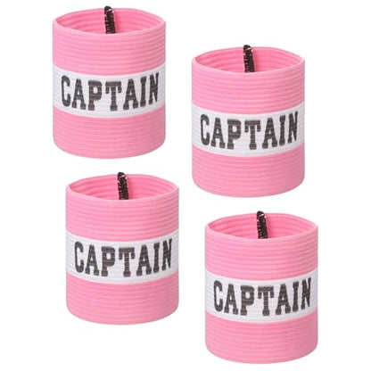 Captain Armbands, Soccer Captain Armband Elastic Adjustable Leader Band Team Sport Bands - color: Pink, size: 8.3"