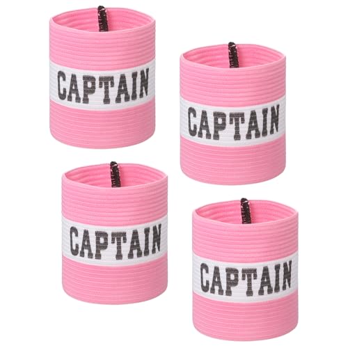 Captain Armbands, Soccer Captain Armband Elastic Adjustable Leader Band Team Sport Bands - color: Pink, size: 8.3"
