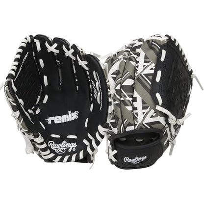 Rawlings | Remix T-Ball & Youth Baseball/Softball Glove | Sizes 9" - 10.5" - color: Black, size: 9" | Ages 3-6