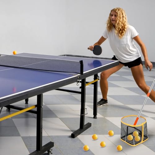POPETPOP Pingpong Ball Picker Table Tennis Ball Picker Collector Pingpong Ball Retrieval Tool Telescoping Table Tennis Ball Pickup Net for and Storage