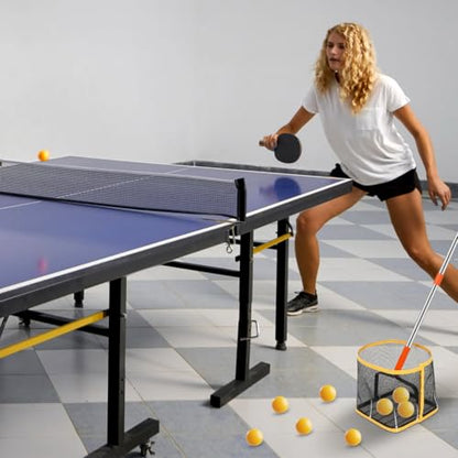 POPETPOP Pingpong Ball Picker Table Tennis Ball Picker Collector Pingpong Ball Retrieval Tool Telescoping Table Tennis Ball Pickup Net for and Storage