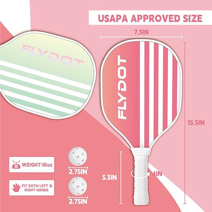 Pickleball Paddles Set of 4,USAPA Approved,4 Indoor&Outdoor Pickleball Balls, Carrying Bag, 4 Cooling Towels,4 Pack Paddles,Pickleball Paddles Pack Gifts for Beginner&Pro - color: Pink