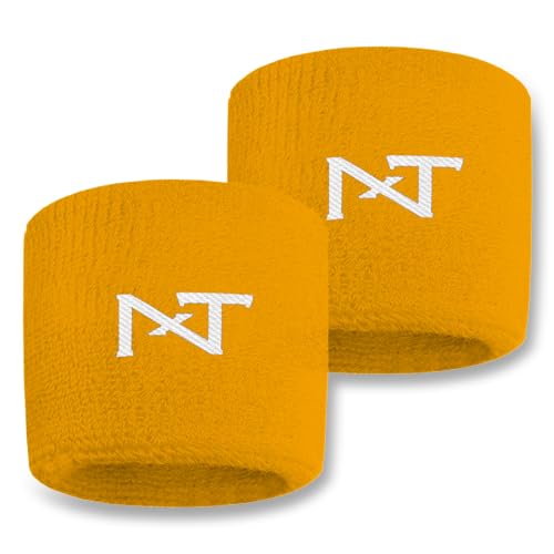 1 Pair Nxtrnd Sports Wristbands, Sweat-Absorbent Sweat Bands, Accessory for Football, Basketball, Tennis - color: Yellow