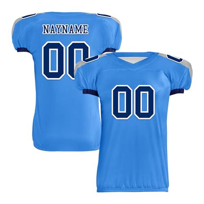 Youth Football Practice Jersey, Custom Blank Kids Practice Football Uniform Sportswear for Boys Training Games - color: Navy Blue Red