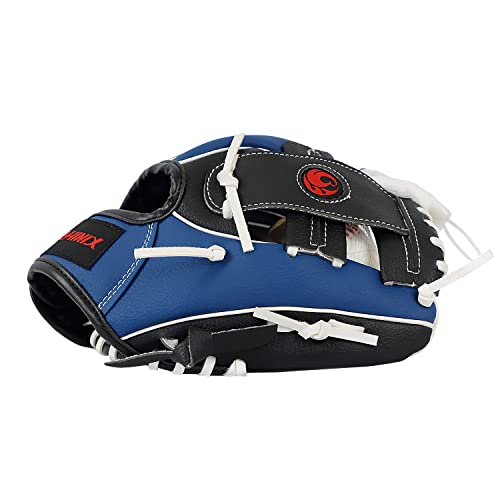 PHINIX Tee Ball Glove with Soft Baseball for Kids Play & Training 8.5"-10" - color: Right Hand Throw-Black/Navy/White, size: 9 "