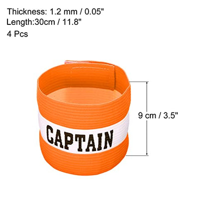 PATIKIL Captain's Armband, Pack Elastic Arm Band for Soccer Team Training - color: Orange