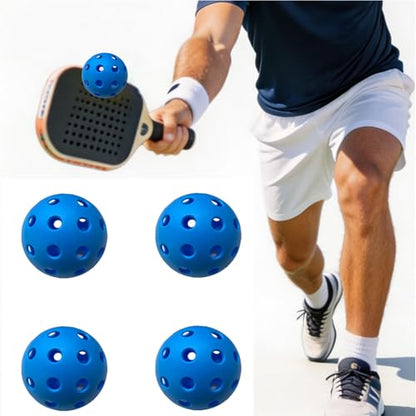 Outdoor Pickleball Balls 40 Holes 74mm, One-Piece Molded Professional Pickleballs