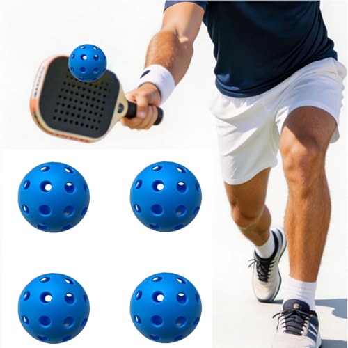 Outdoor Pickleball Balls 40 Holes 74mm, One-Piece Molded Professional Pickleballs