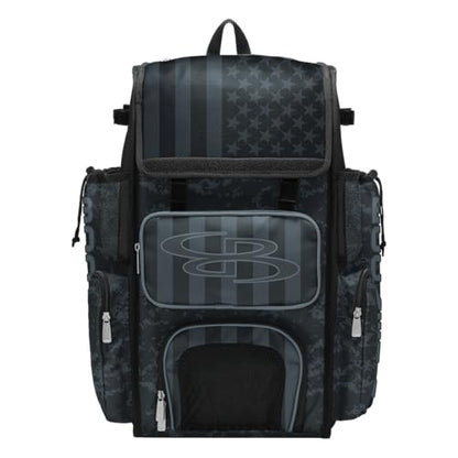 Boombah Superpack Bat Bag - Backpack Version (no wheels) - Holds 4 Bats - USA Clandestine 2 - Multiple Color Options