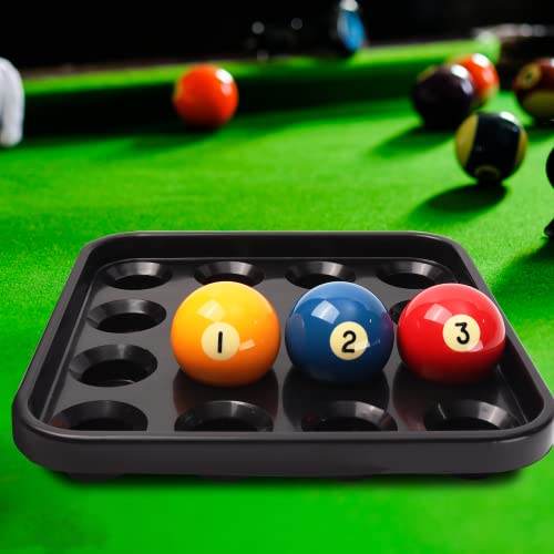 GSE Games & Sports Expert Black Plastic Pool Ball Carrying Tray, Billiard Ball Storage Tray for 16 Balls Full Set Regulation Size Billiard Balls