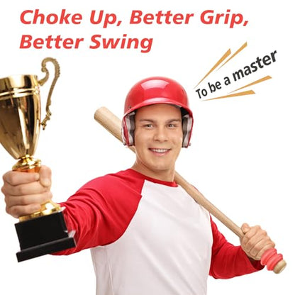 MIPREZT 5 Packs Baseball Bat Grip Choke Up Rings Choke Ring Baseball Softball Teeball Tball Bat Choke Up Ring Bat Knob Baseball Bat Accessories - color: Red