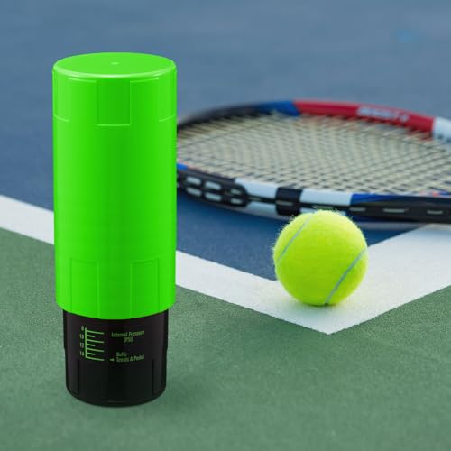 Soulchen Tennis Ball Pressurizer - Tennis Ball Storage Canister Holds 3 Balls Under 14 Psi Pressure, Reusable Stuff for Bounce Retention, Lightweight & Durable - color: Green