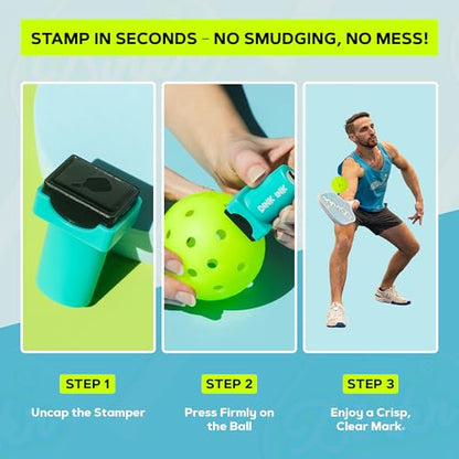 Dink Ink Pickleball Stamper – Fun Way to Mark Your Pickleballs | Great Gift for Pickleball Lovers | Easy to Use | No Mess | Long-Lasting Ink | Perfect Stocking Stuffer for The Holiday - color: Endless Rally
