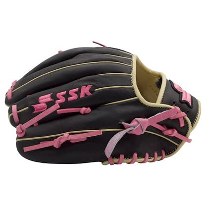SSK Z5 Craftsman Infield Baseball Glove – 11.25” - 11.5” - 11.75” - 12” – Right & Left Hand Throw - color: Black/Camel/Pink, size: 11.5" - Left Hand Throw
