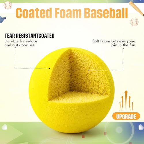Wettarn 4 Pcs 16.5" Foam Baseball Bat with Balls Kids Soft Mini Foam Baseballs T Ball Bat Gift Set for Outdoor Indoor Sport Game Beginners Practice Playing Training (Red, Blue, Orange) - size: 16.5 Inch