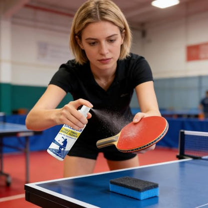Table Tennis Paddle Cleaner Spray, Effective Dirt and Dust Removal, 100ml, Pïng Pong Paddle Cleaner, Stain Removal Liquid, Enhances Spin and Control, for Home, Gym, Or Tournament Use