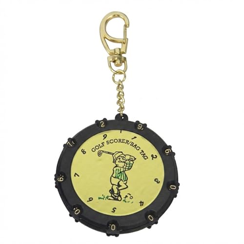 Golf Score Counter 18 Holes Portable Stroke Shot Keeper with Keychain Clip, Handheld Golf Scoring Tool - color: Gold