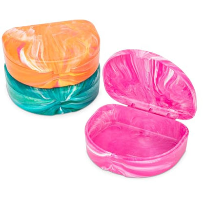 Practicon Marble Retainer Cases, Orthodontic Aligner Case, Mouth Guard Holder (3 Pack) Oasis - color: Oasis
