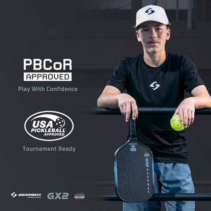 Gearbox GX2 Pickleball Paddle - Carbon Fiber Face, SST 2.0 Power Core, High Spin & Control for an Exceptional All Around Paddle
