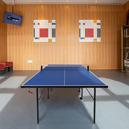 7FT Foldable Ping Pong Table with Playback Mode for Solo & 2-Player Games - Indoor Tennis Table Set Includes Net, 2 Paddles & 2 Balls for Professional Practice Training for Adults/Teens