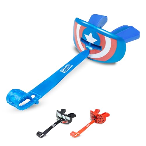 Marvel Captain America Football Mouth Guard with Detachable Strap, Lip Protector Adults and Junior, Football & Lacrosse (One Size, Blue) - color: Captain America