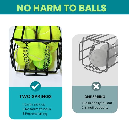 Tennis Ball Hopper, Portable Pickleball Ball Basket for Pickup, Storage & Training (Small)