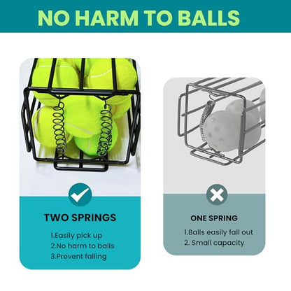 Tennis Ball Hopper, Portable Pickleball Ball Basket for Pickup, Storage & Training (Small)
