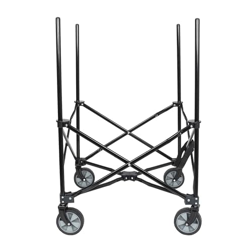 ZeHuoGe Rolling Ball Storage Cart with Wheels, Collapsible Garage Sports Equipment Organizer for Volleyball Basketball Tennis Toy Storage Multi-Sport Family Gym