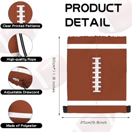 16 Pack Superbowl Party Decorations Football Drawstring Gift Bags Football Party Decorations for Kids Football Snack Goodie Treat Bag for Football Themed Birthday Sports Party Gift,9.8 x 11.8 Inches - style: football