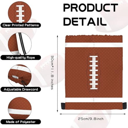 16 Pack Superbowl Party Decorations Football Drawstring Gift Bags Football Party Decorations for Kids Football Snack Goodie Treat Bag for Football Themed Birthday Sports Party Gift,9.8 x 11.8 Inches - style: football