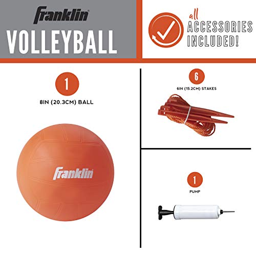 Franklin Sports Outdoor Volleyball Net Sets - Beach + Backyard Portable Volleyball Net with Poles - Complete Outdoor Volleyball Sets with Net + Volleyball Included - style: Starter