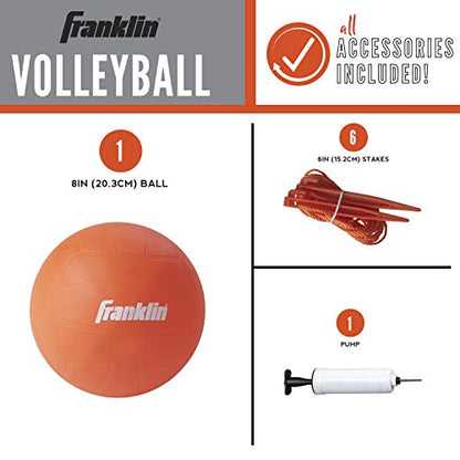 Franklin Sports Outdoor Volleyball Net Sets - Beach + Backyard Portable Volleyball Net with Poles - Complete Outdoor Volleyball Sets with Net + Volleyball Included - style: Starter