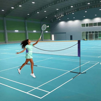 Adjustable Badminton Net Set ，Portable Multi-Sport Volleyball Tennis Soccer Practice Net with Carry Bag, Height & Width Adjustable for Outdoor Sports