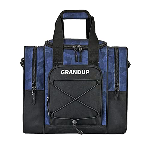 GRANDUP Bowling Ball Bag for Single Ball - Black Bowling accessories Ball Tote Bag Bowling Bag with Padded Ball Holder - Fits Bowling Shoes Up to Mens Size 14 - color: blue indigo