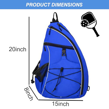 WOLT Pickleball Bag,Crossbody Sling Bags for Women Men,Pickleball Backpack with Fence Hook for Tennis, Racketball - color: Blue