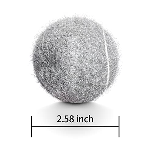 4 Pack Tennis Balls - Long Lasting Practice Balls for Tennis Beginners, Tennis Training Balls, Dog Fetch Toys - color: Grey