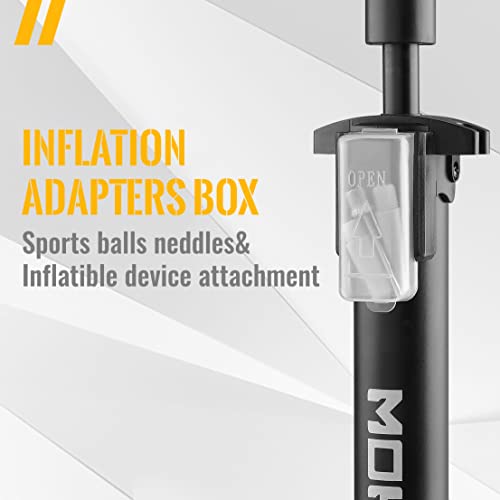 MOHEGIA Bike Floor Pump with Gauge: Air Bicycle Pump with High Pressure 160 PSI,Fits Schrader and Presta Valve -Inflator with Ball Pump Needles for MTB Road Bike, Ball, Balloon, Inflatables - color: Digital Gauge/black