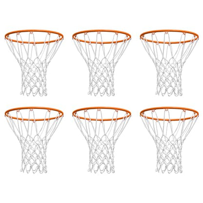 NEIJIANG Basketball Net Replacement Outdoor, Upgraded Thickening Heavy Duty, All Weather Anti Whip, Fits Standard Indoor or Outdoor 12 Loops Rim - style: 6Pcs