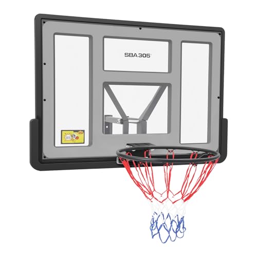44'' Basketball Backboard and Rim Combo, Indoor Outdoor Pole Mount Basket Ball Hoop, Wall Mounted Basketball Hoops PET Shatter Proof Backboard for Indoor and Outdoor Use