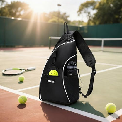 Pickleball Bag, Pickleball Backpack with Water Bottle Holder for Men and Women - color: Black