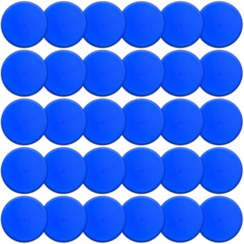 12/24Pcs Poly Spot Markers 9 inch Non-Slip Rubber Agility Training Markers Floor Dots Flat Field Cones for Football Basketball Soccer School Exercise Drills Gym Dance Practice 6 Colors - style: 9 inch 30 Pcs Blue (PVC)
