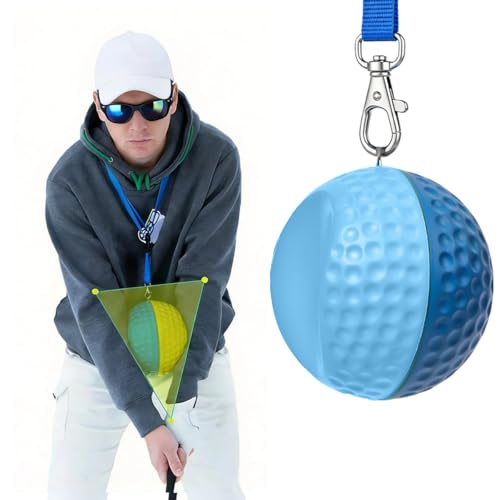 THEMARS Golf Swing Trainer, Golf Training Aid Ball - Soft PU Foam Forearm Connection Ball & Practice Equipment & Posture Correction | Fix Chicken Wing, Slicing & Scooping with Adjustable Lanyard