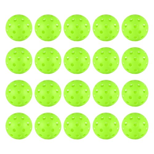 4/6/12/20/50/100 pcs Pickleball Balls,40 Hole Outdoor Pickleball Balls,8mm Precision Drilled-Spaced Pickle Ball Set-Profession Plastic Ball for Pickleballs Paddles and Indoor Floor Sport Court - color: 20Pcs-Green