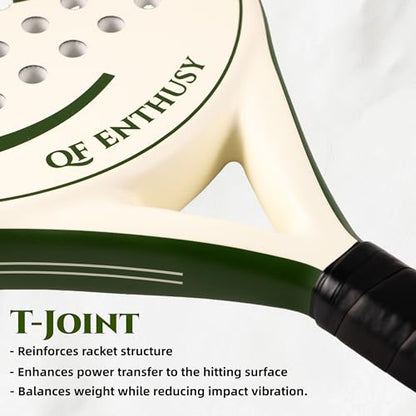 Padel Racket, Carbon Fiber Surface Padel Racquet, Lightweight, Ideal for Training/Matches - color: Green