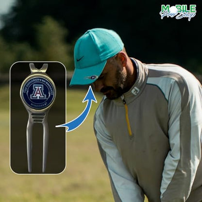 Divot Repair Tool Removable Magnetic Ball Marker-Best Divot Fixer - style: ARIZONA WILDCATS
