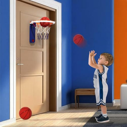 Kids Basketball Hoop Indoor with Lights & Sounds, Electronic Scoring, Easy Storage,Toys for Boys Girls, Birthday Gift Ages 3+