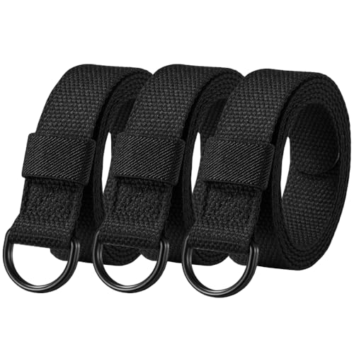 3-Packs Universal Size Adjustable Flag Football Belt with Zinc Alloy Buckle Double D-ring for Kids and Adults