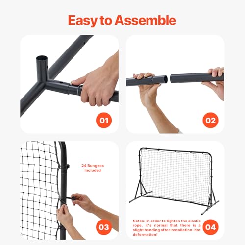 VEVOR Soccer Rebound Trainer, Iron Soccer Training Equipment, Sports Football Rebounder Wall, Double-Sided Rebounding Net, Easy Assembly, Perfect for Backyard Practicing, Solo Training, Passing - size: 6x4FT